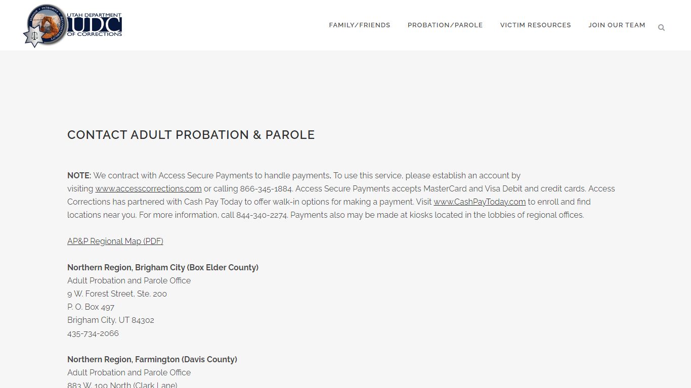 Offender Resources - Utah Department of Corrections